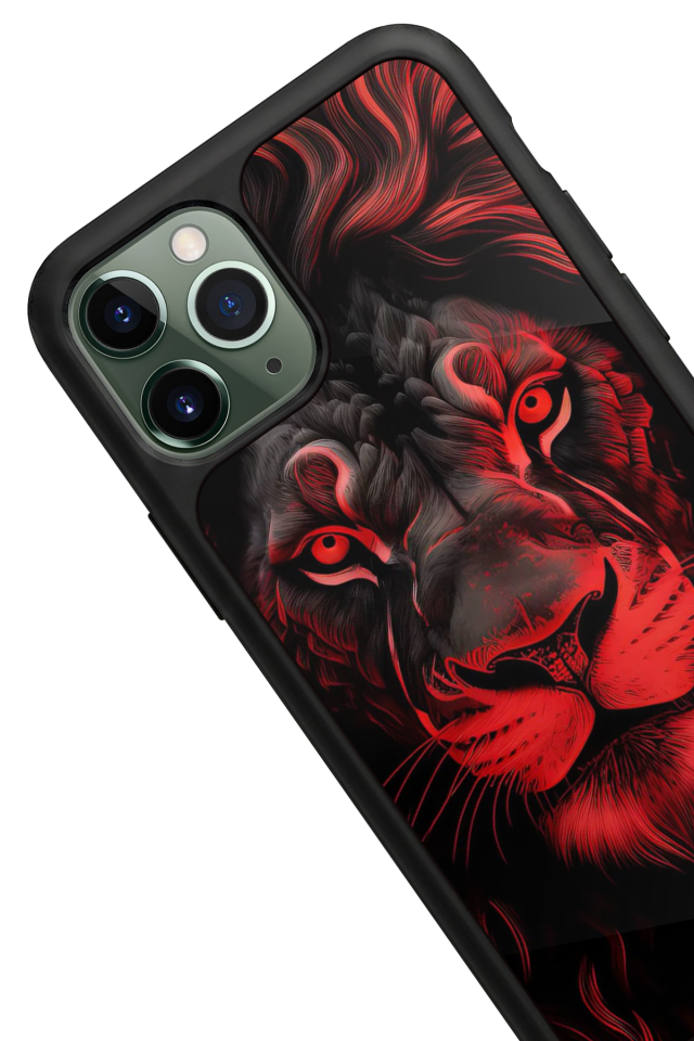 iPhone 11 Pro Max Uyumlu Aslan Tasarımlı Glossy Premium Kılıf