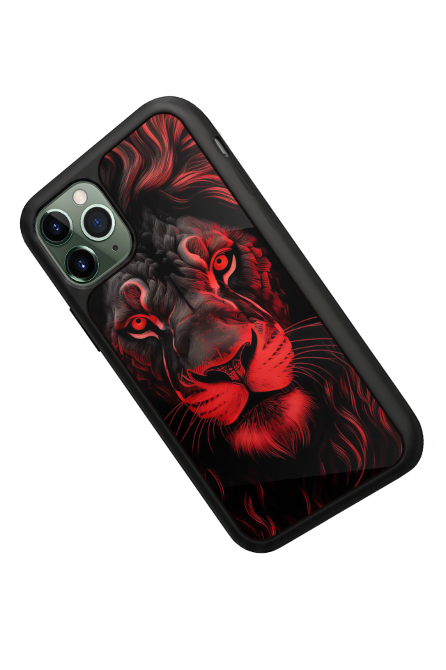 iPhone 11 Pro Max Uyumlu Aslan Tasarımlı Glossy Premium Kılıf