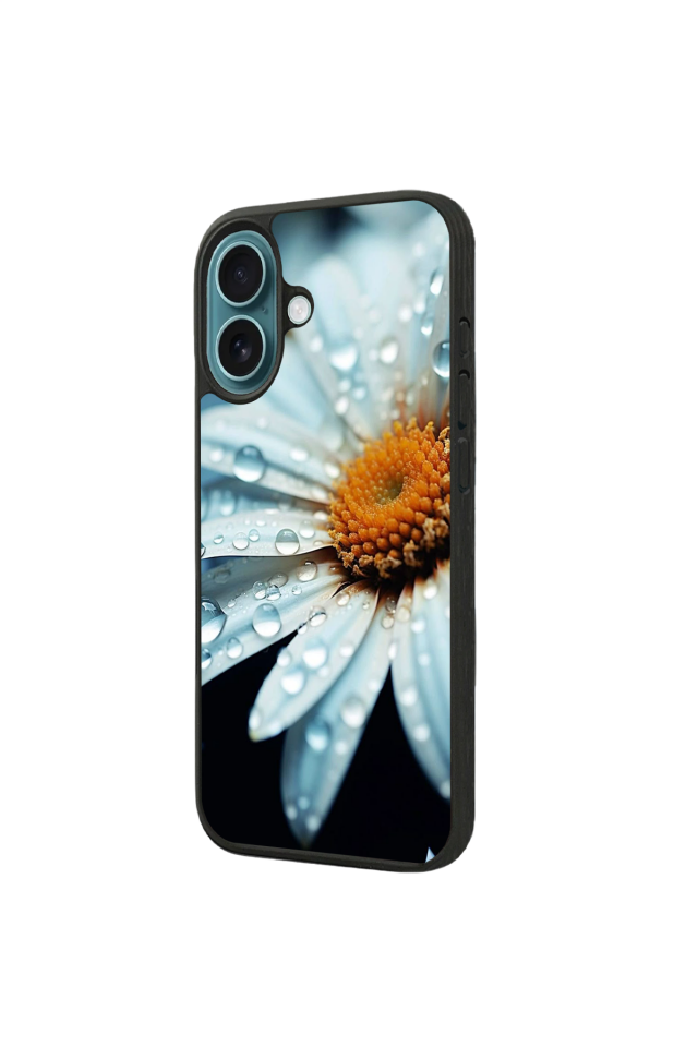 iPhone 16 Uyumlu Cicek Tasarımlı Glossy Premium Kılıf