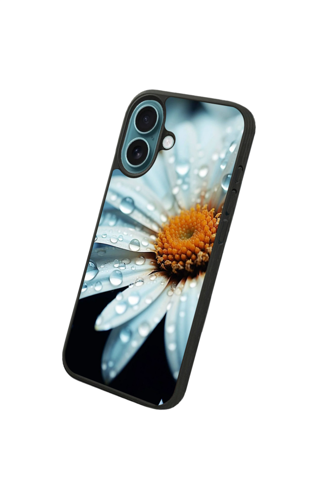 iPhone 16 Uyumlu Cicek Tasarımlı Glossy Premium Kılıf