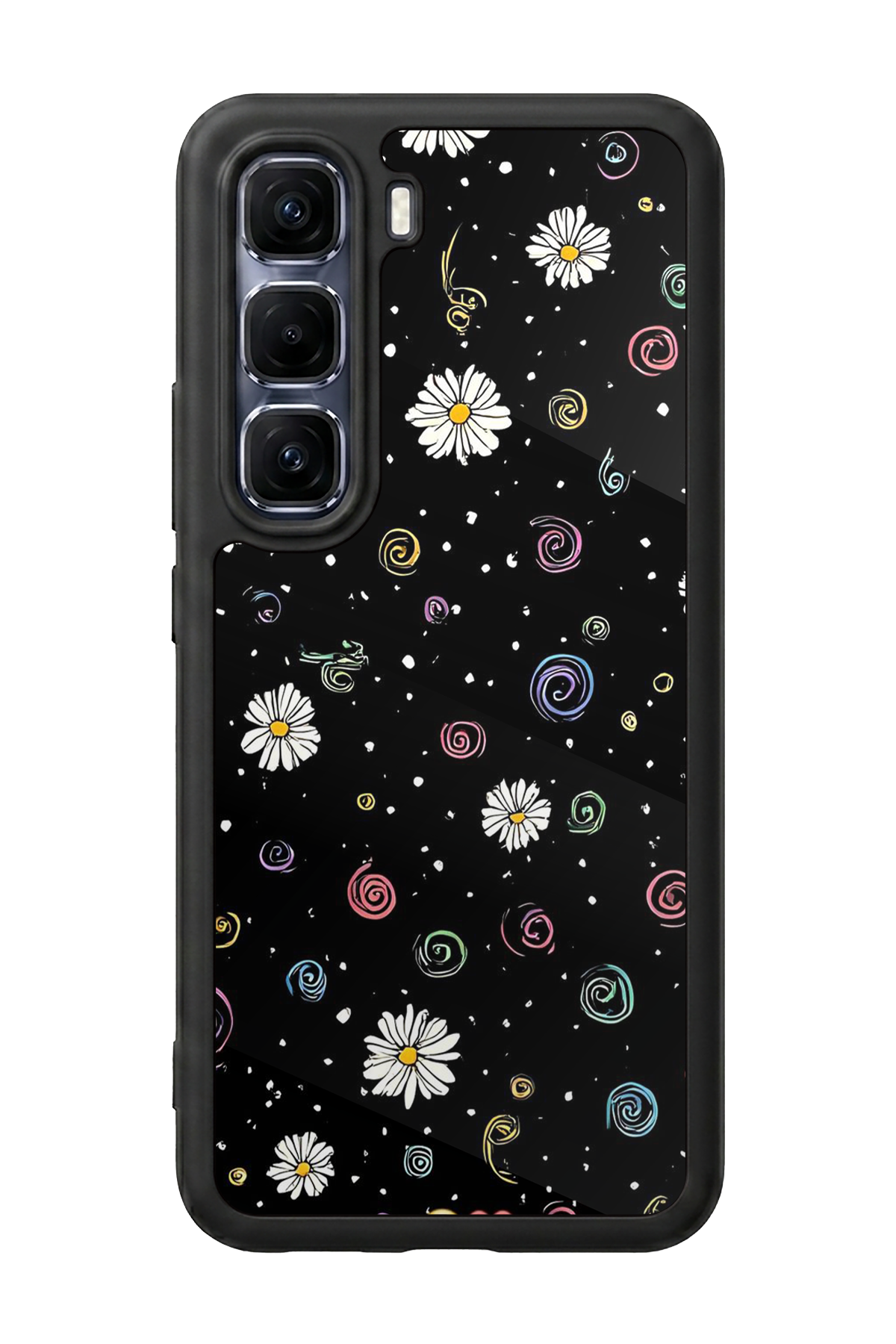 Infinix Hot 60 Pro Plus Uyumlu Floral Tasarımlı Glossy Premium Kılıf