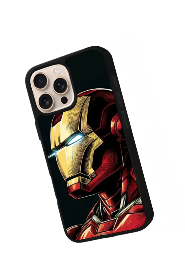 iPhone 16 Pro Uyumlu  Iron Man ( Demir Adam ) Tasarımlı Glossy Premium Kılıf