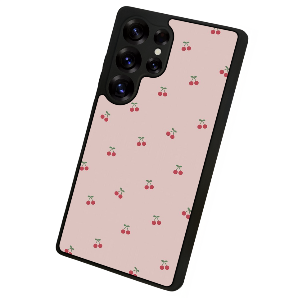Samsung Galaxy S25 Ultra Uyumlu Kiraz Tasarımlı Glossy Premium Kılıf