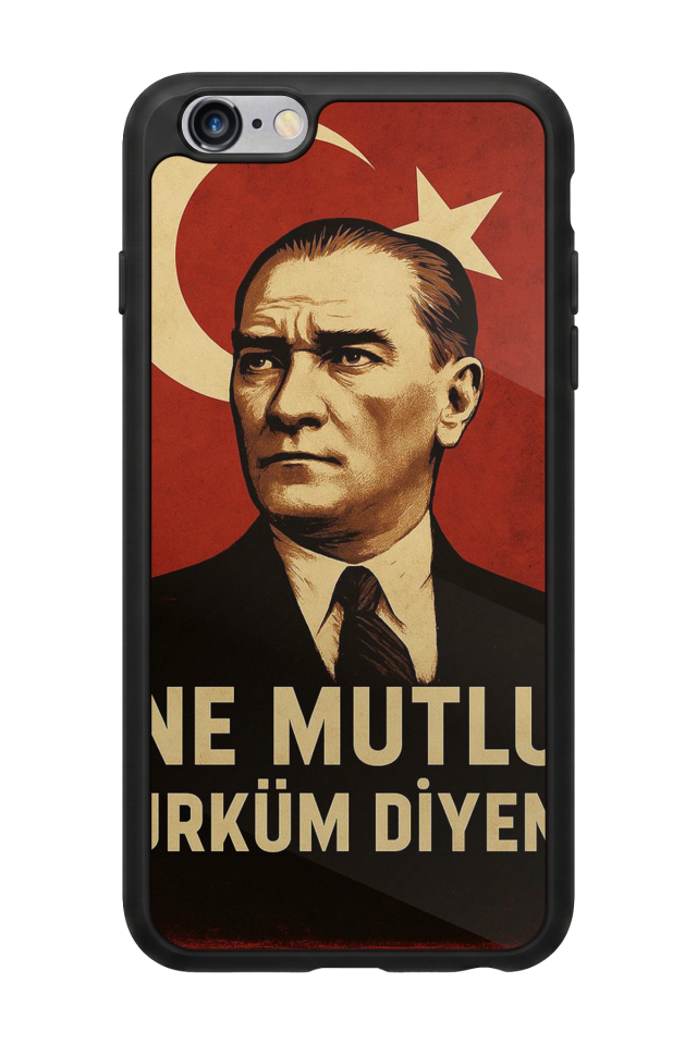 iPhone 6 Plus Uyumlu  Mustafa Kemal Ataturk Tasarımlı Glossy Premium Kılıf
