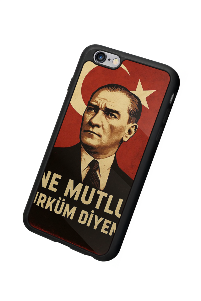 iPhone 6 Plus Uyumlu  Mustafa Kemal Ataturk Tasarımlı Glossy Premium Kılıf