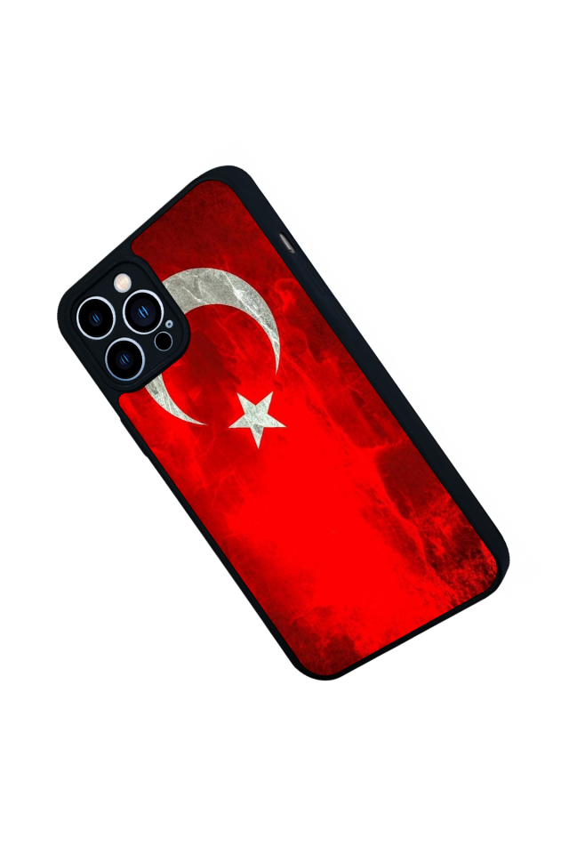 iPhone 12 Pro Max Uyumlu Türk Bayragi Tasarımlı Glossy Premium Kılıf