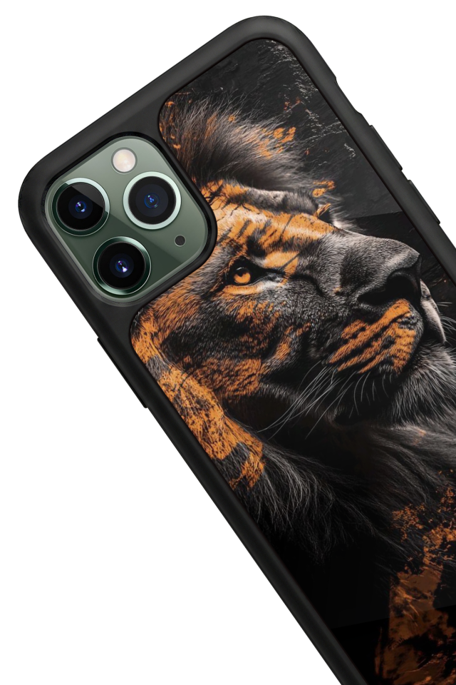 iPhone 11 Pro Max Uyumlu Aslan Tasarımlı Glossy Premium Kılıf