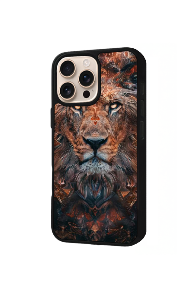 iPhone 14 Pro Uyumlu Aslan Tasarımlı Glossy Premium Kılıf