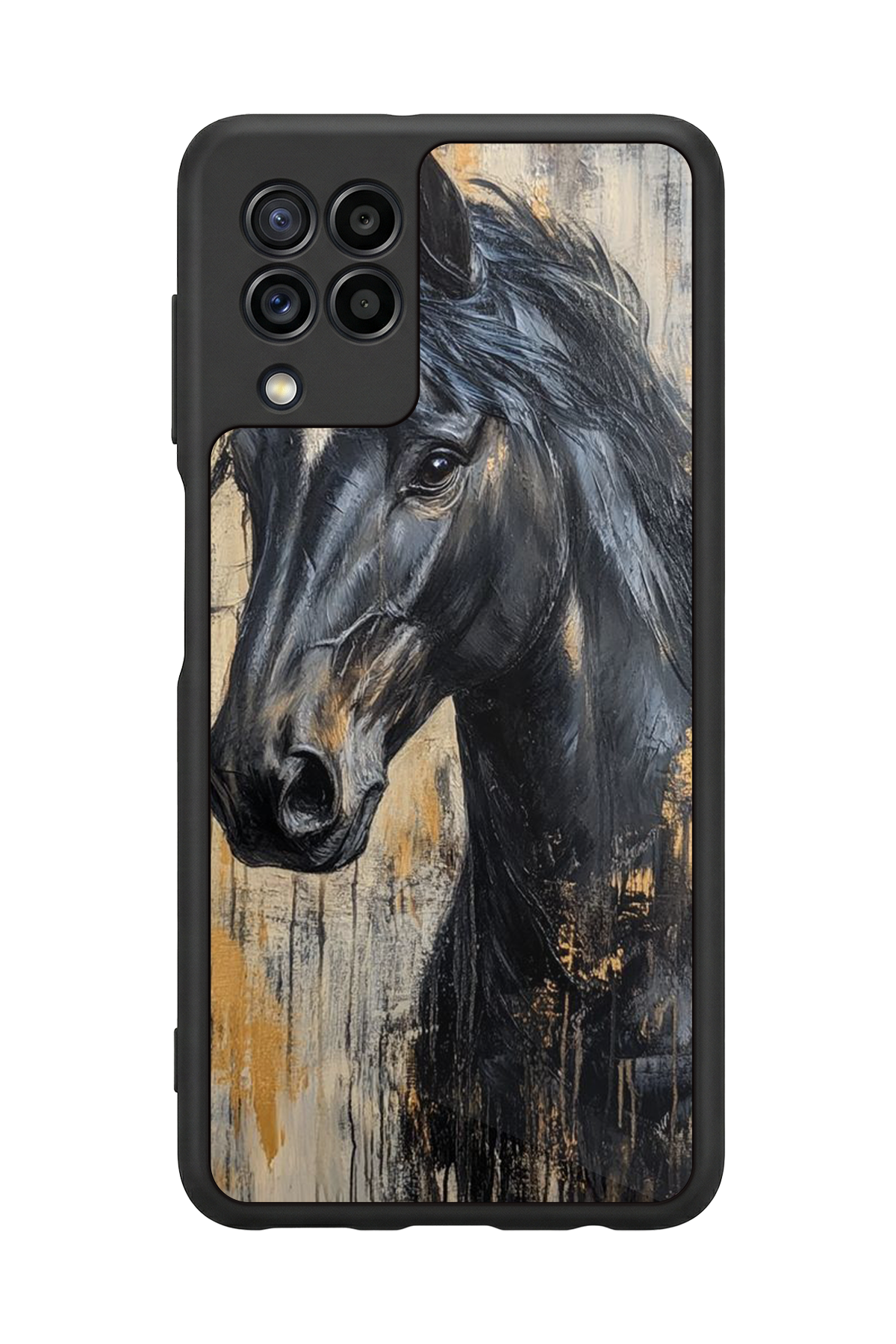 Samsung Galaxy M32 Uyumlu At Horse Tasarımlı Glossy Premium Kılıf