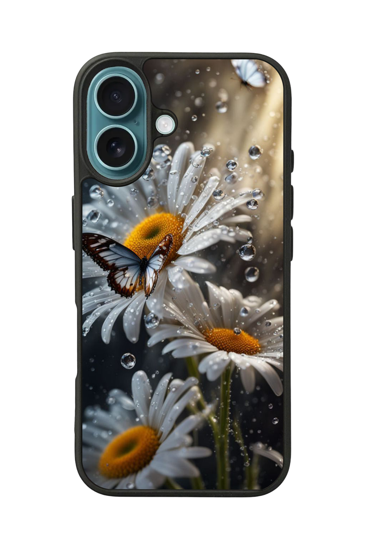 iPhone 16 Uyumlu Cicek Tasarımlı Glossy Premium Kılıf
