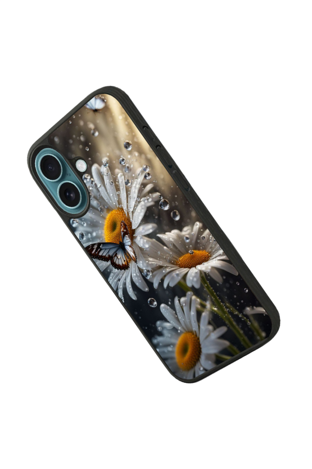 iPhone 16 Uyumlu Cicek Tasarımlı Glossy Premium Kılıf