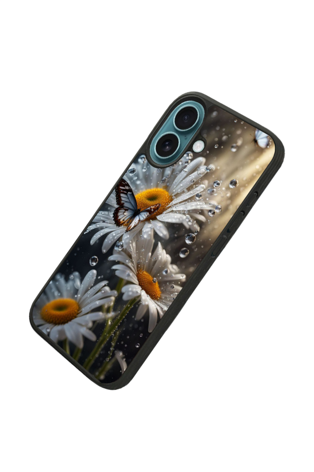 iPhone 16 Uyumlu Cicek Tasarımlı Glossy Premium Kılıf