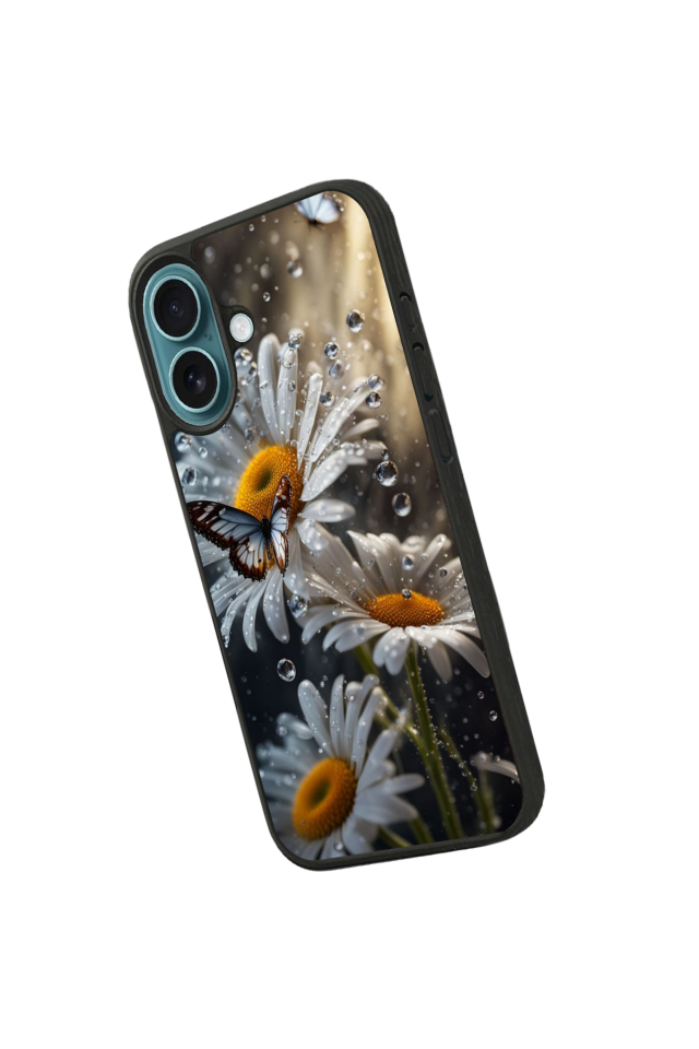 iPhone 16 Uyumlu Cicek Tasarımlı Glossy Premium Kılıf