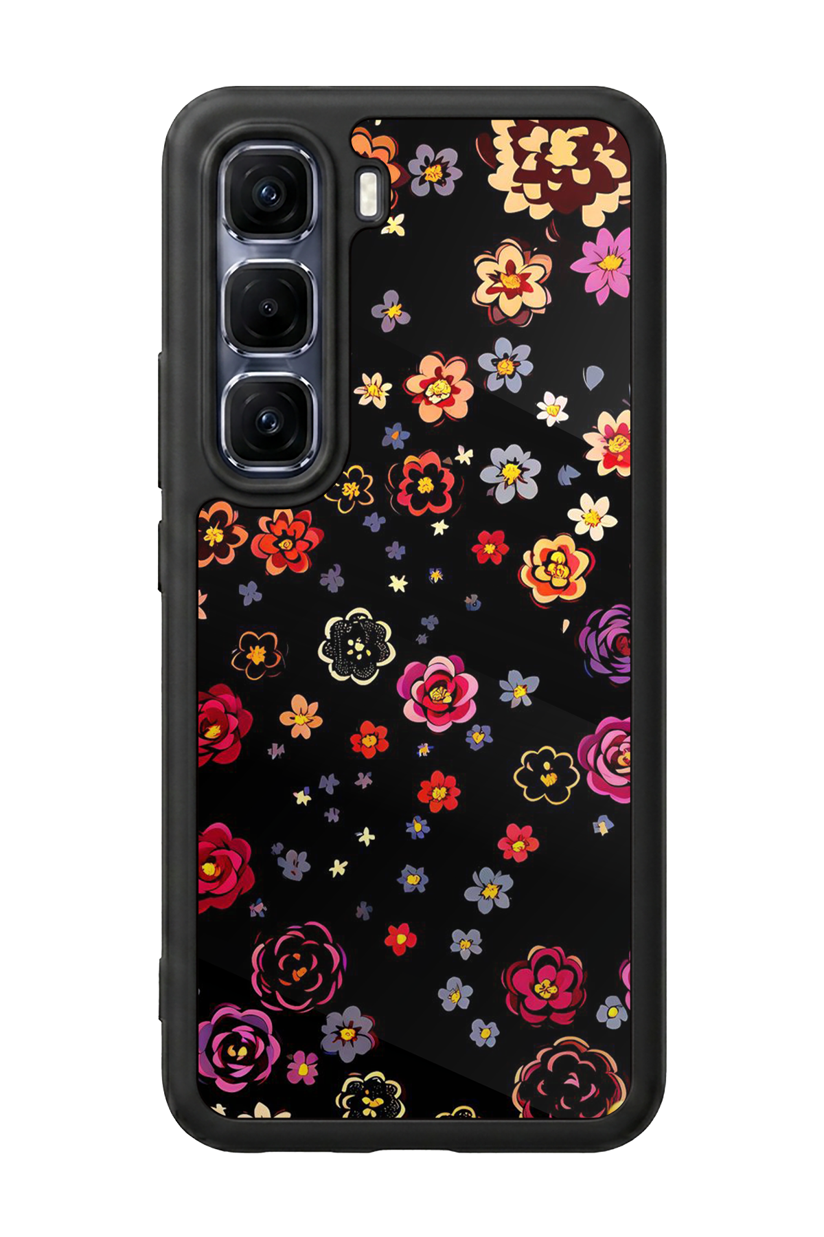 Infinix Hot 60 Pro Plus Uyumlu Floral Tasarımlı Glossy Premium Kılıf