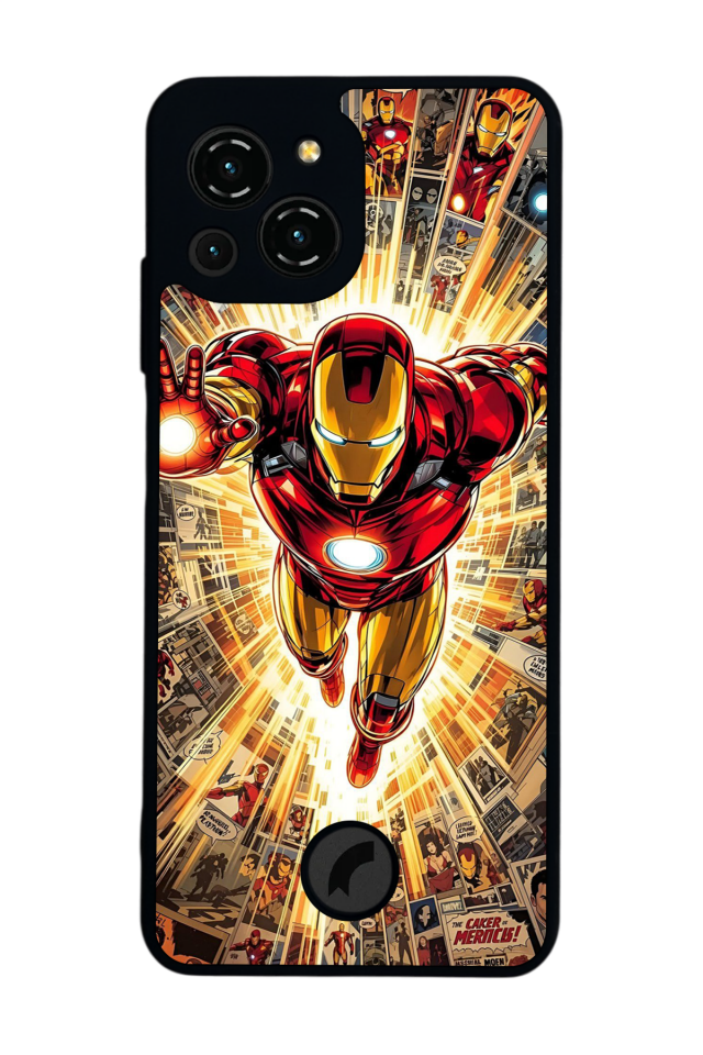 Reeder S23 Pro Max Uyumlu  Iron Man ( Demir Adam ) Tasarımlı Glossy Premium Kılıf