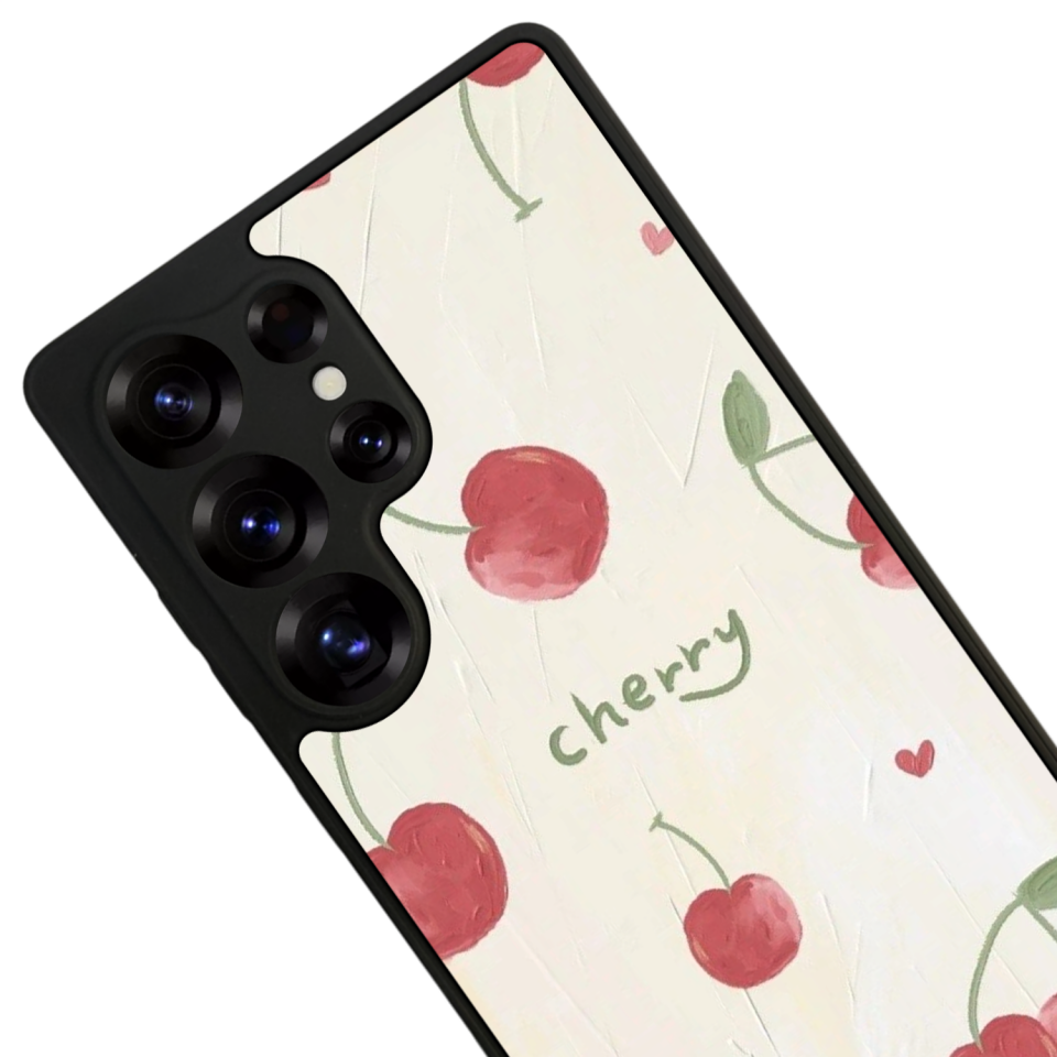 Samsung Galaxy S25 Ultra Uyumlu Kiraz Tasarımlı Glossy Premium Kılıf