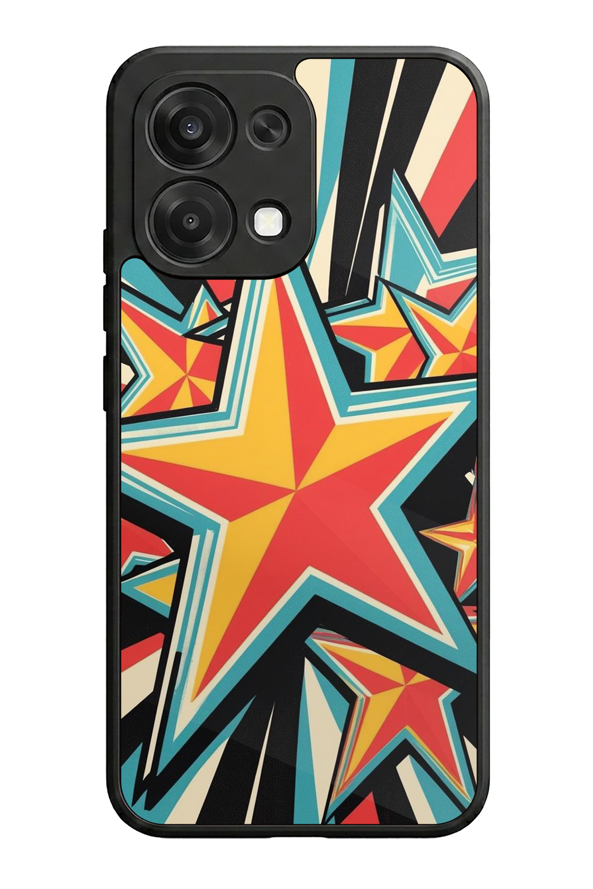 Oppo A6 Pro Uyumlu Retro Yildizlar Tasarımlı Glossy Premium Kılıf