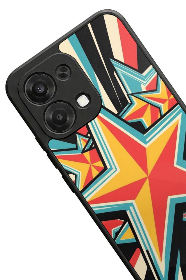 Oppo A6 Pro Uyumlu Retro Yildizlar Tasarımlı Glossy Premium Kılıf