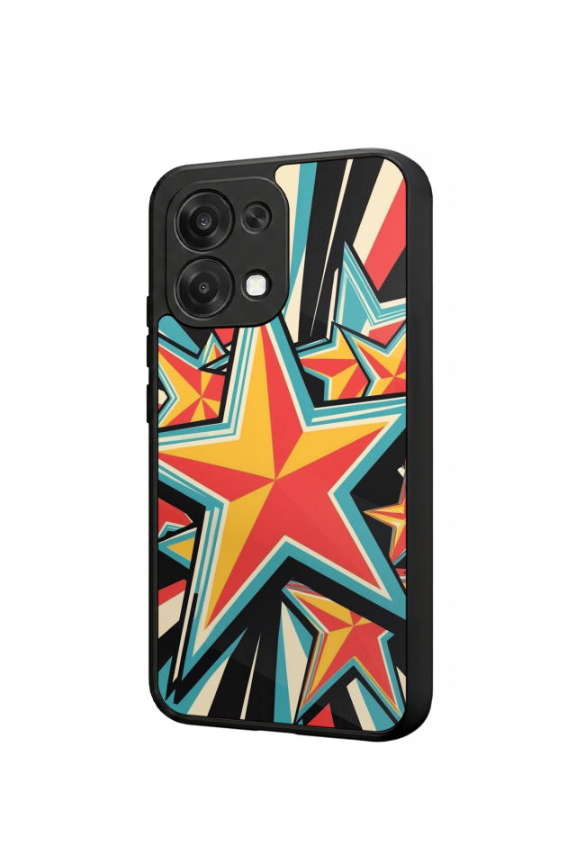 Oppo A6 Pro Uyumlu Retro Yildizlar Tasarımlı Glossy Premium Kılıf