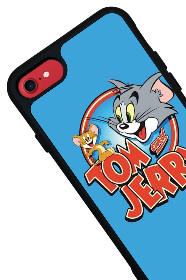 iPhone SE Uyumlu Tom And Jerry Tasarımlı Glossy Premium Kılıf