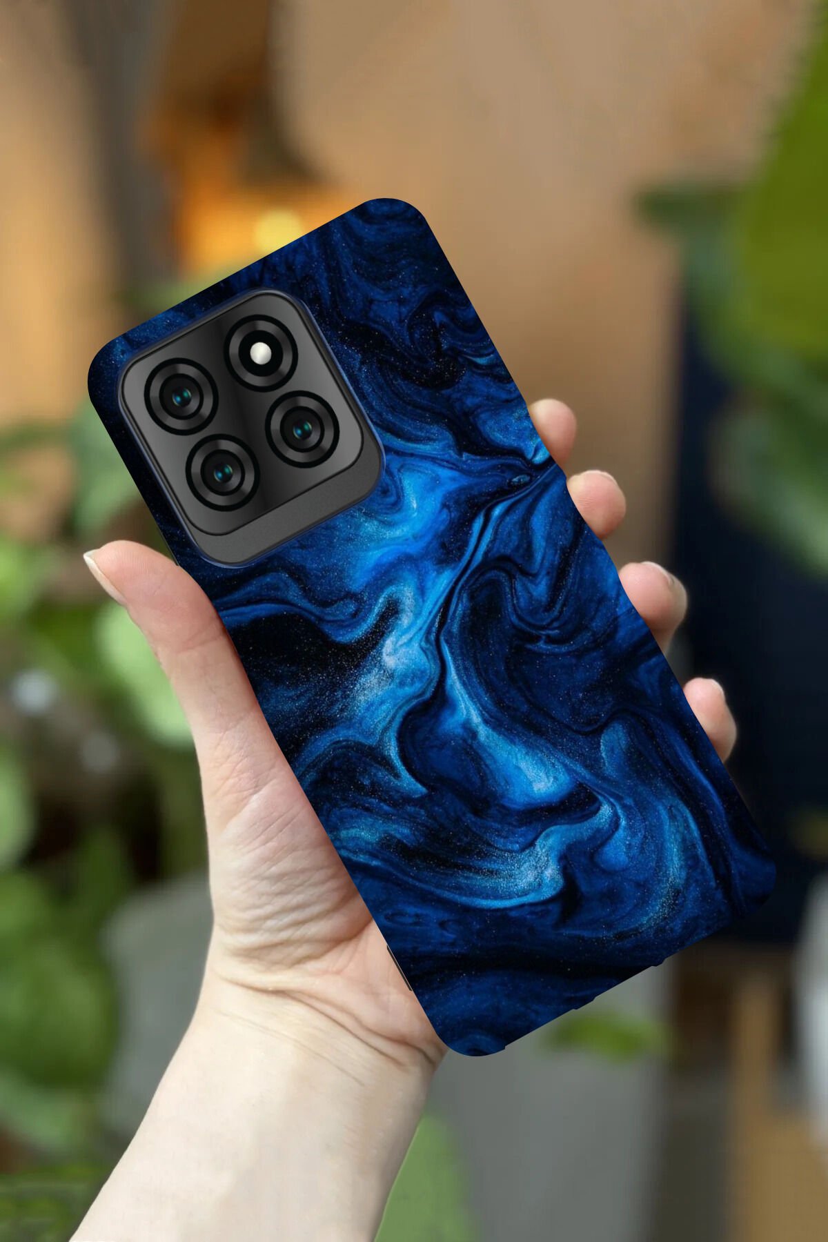 Reeder S71 Uyumlu Kamera Korumalı Mavi Desenli HD Baskılı Silikon Kılıf