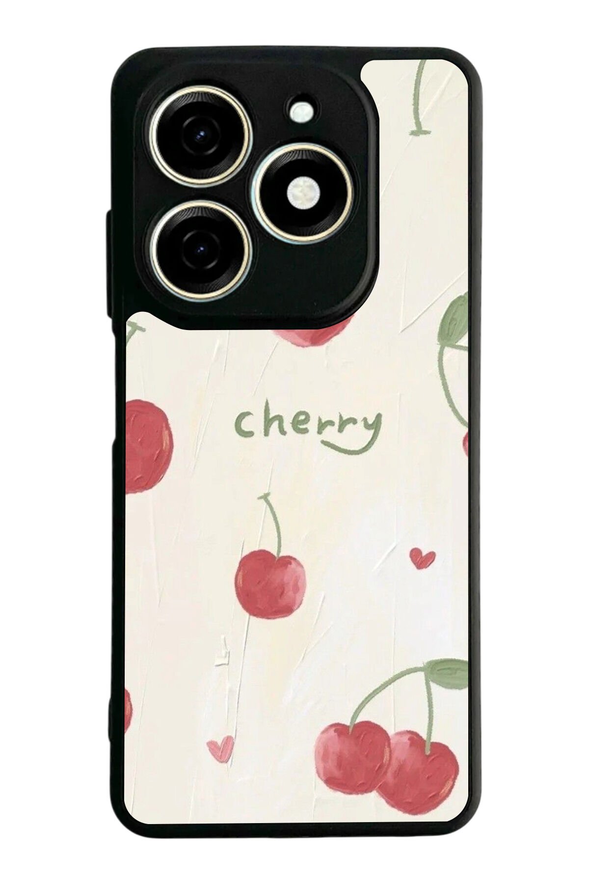 Tecno Spark 20/20C Uyumlu Kiraz Tasarımlı Glossy Premium Kılıf