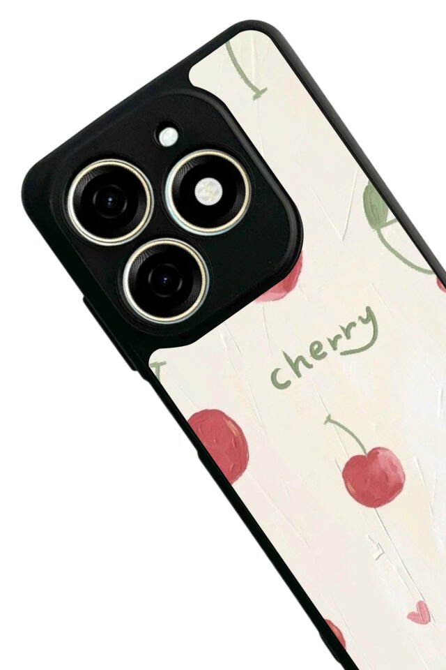 Tecno Spark 20/20C Uyumlu Kiraz Tasarımlı Glossy Premium Kılıf