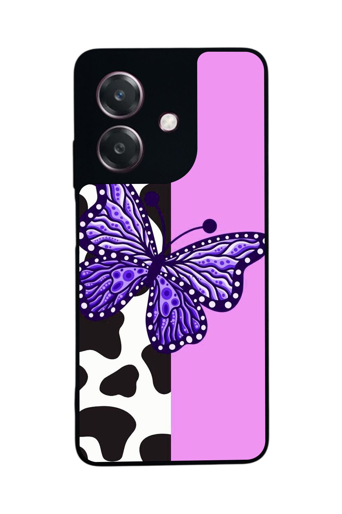 Oppo A3 5G Uyumlu Kelebek Tasarımlı Glossy Premium Kılıf