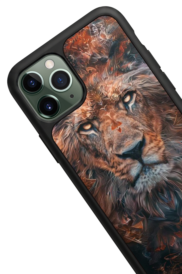 iPhone 11 Pro Max Uyumlu Aslan Tasarımlı Glossy Premium Kılıf