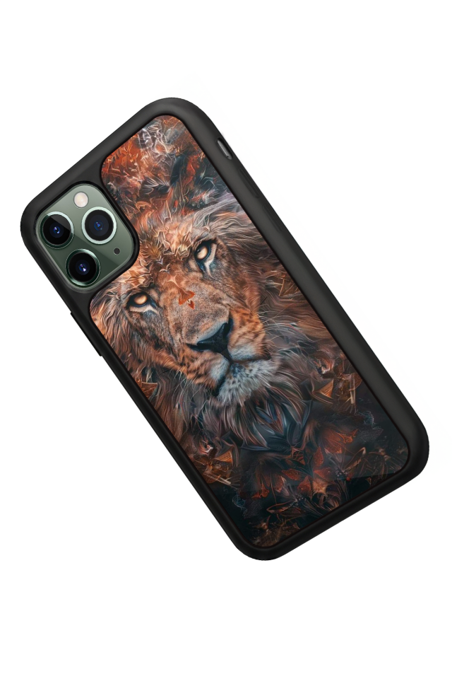 iPhone 11 Pro Max Uyumlu Aslan Tasarımlı Glossy Premium Kılıf