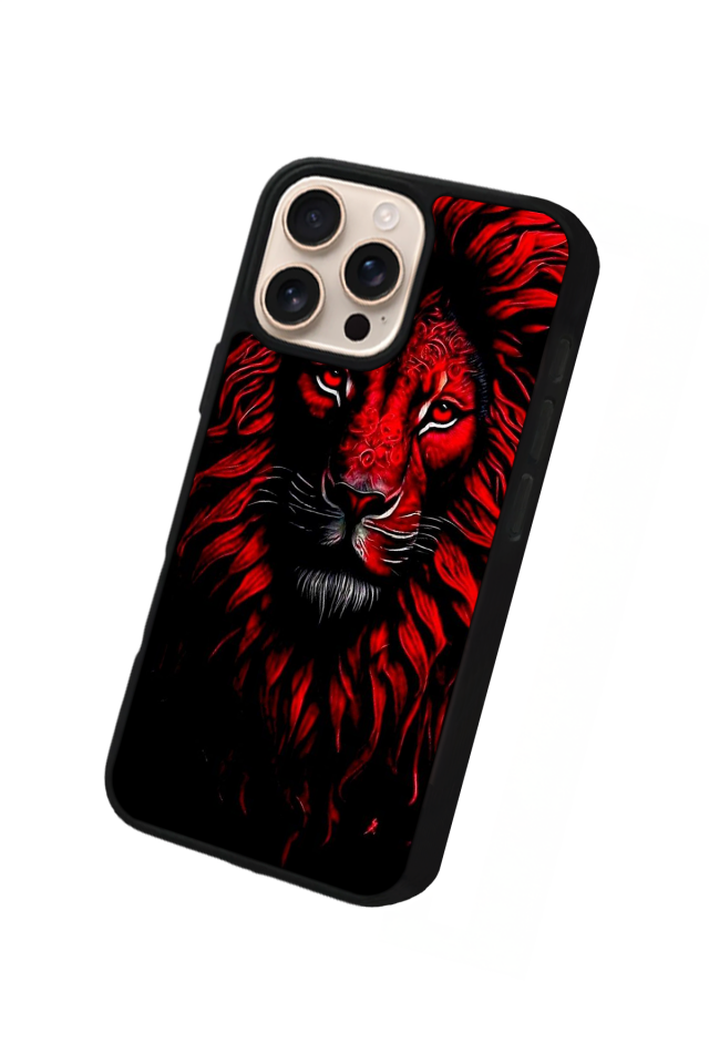 iPhone 14 Pro Uyumlu Aslan Tasarımlı Glossy Premium Kılıf