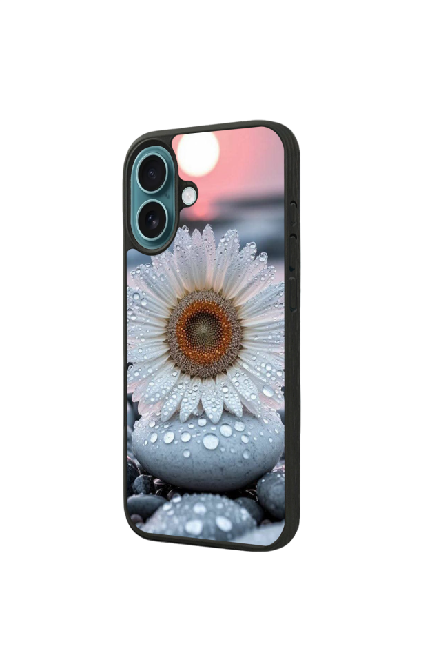 iPhone 16 Uyumlu Cicek Tasarımlı Glossy Premium Kılıf