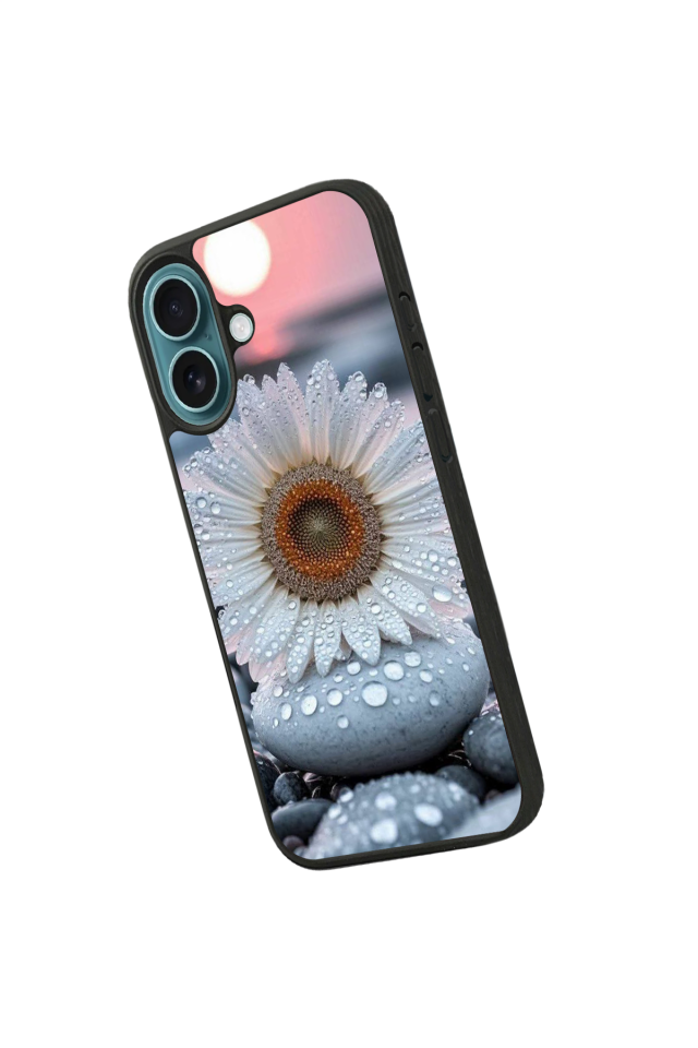 iPhone 16 Uyumlu Cicek Tasarımlı Glossy Premium Kılıf