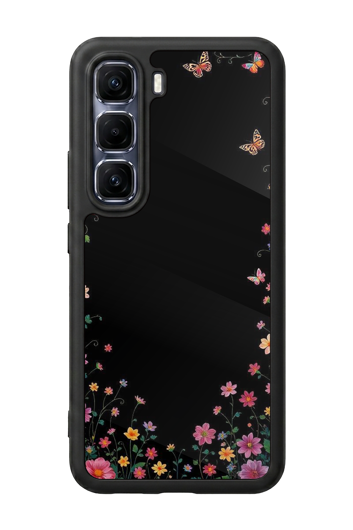 Infinix Hot 60 Pro Plus Uyumlu Floral Tasarımlı Glossy Premium Kılıf