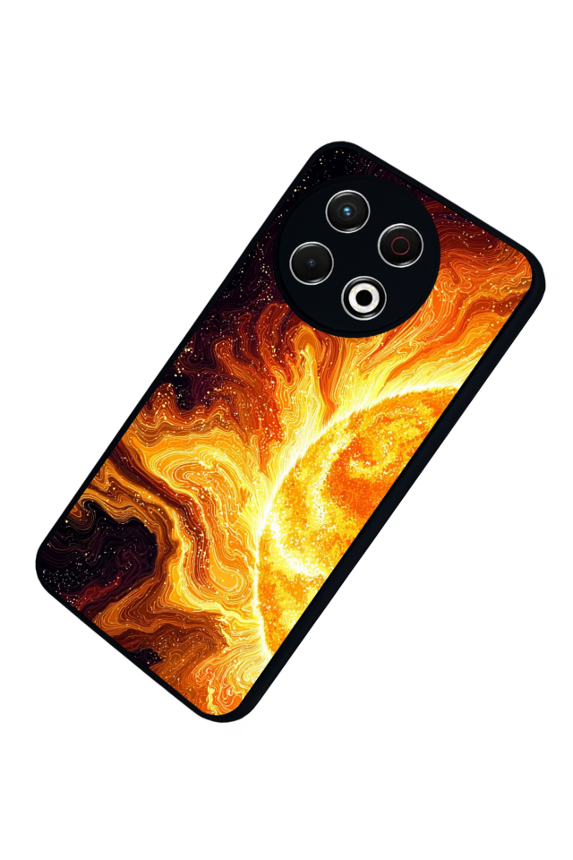 Tecno Spark 30 Pro Uyumlu Güneş Tasarımlı Glossy Premium Kılıf