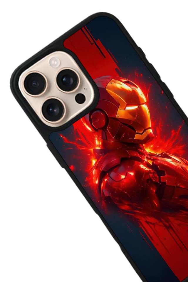 iPhone 16 Pro Uyumlu  Iron Man ( Demir Adam ) Tasarımlı Glossy Premium Kılıf