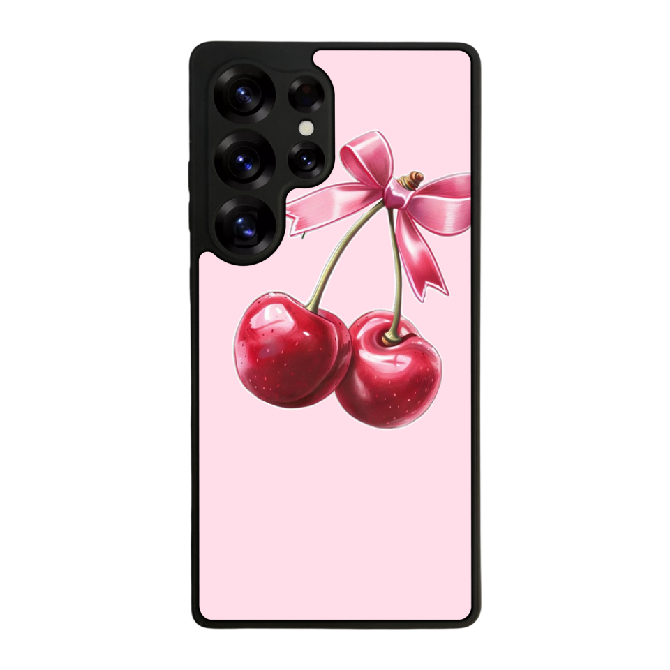 Samsung Galaxy S25 Ultra Uyumlu Kiraz Tasarımlı Glossy Premium Kılıf