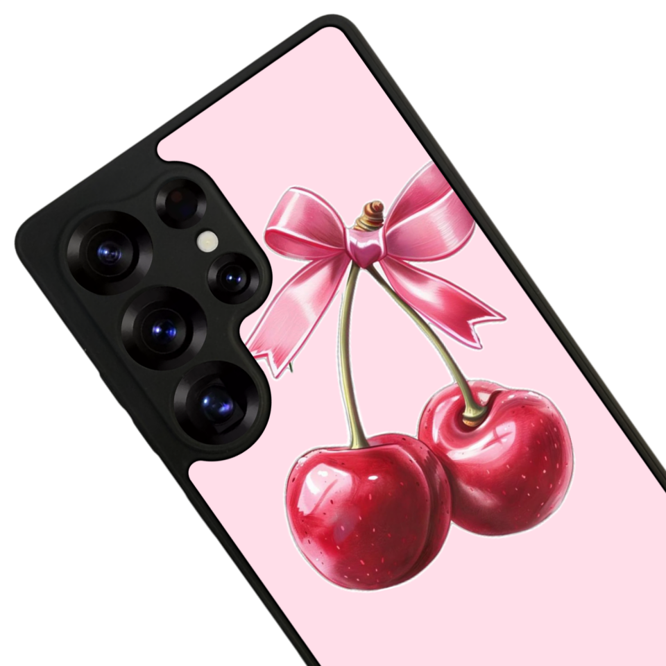 Samsung Galaxy S25 Ultra Uyumlu Kiraz Tasarımlı Glossy Premium Kılıf