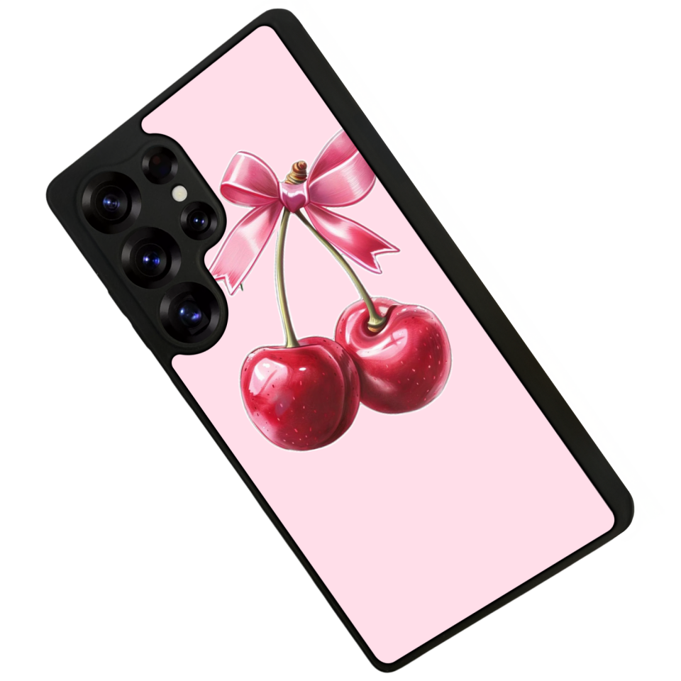 Samsung Galaxy S25 Ultra Uyumlu Kiraz Tasarımlı Glossy Premium Kılıf