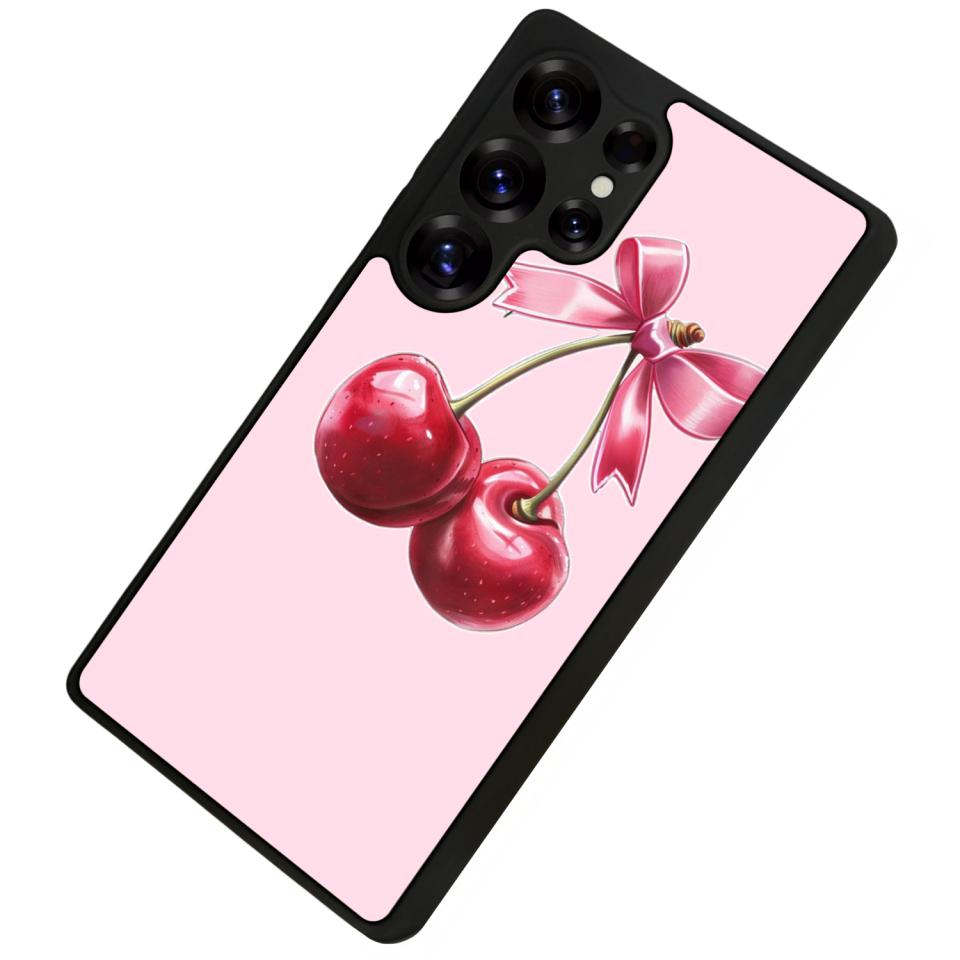 Samsung Galaxy S25 Ultra Uyumlu Kiraz Tasarımlı Glossy Premium Kılıf