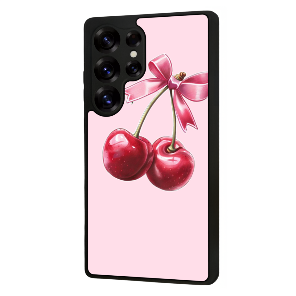 Samsung Galaxy S25 Ultra Uyumlu Kiraz Tasarımlı Glossy Premium Kılıf