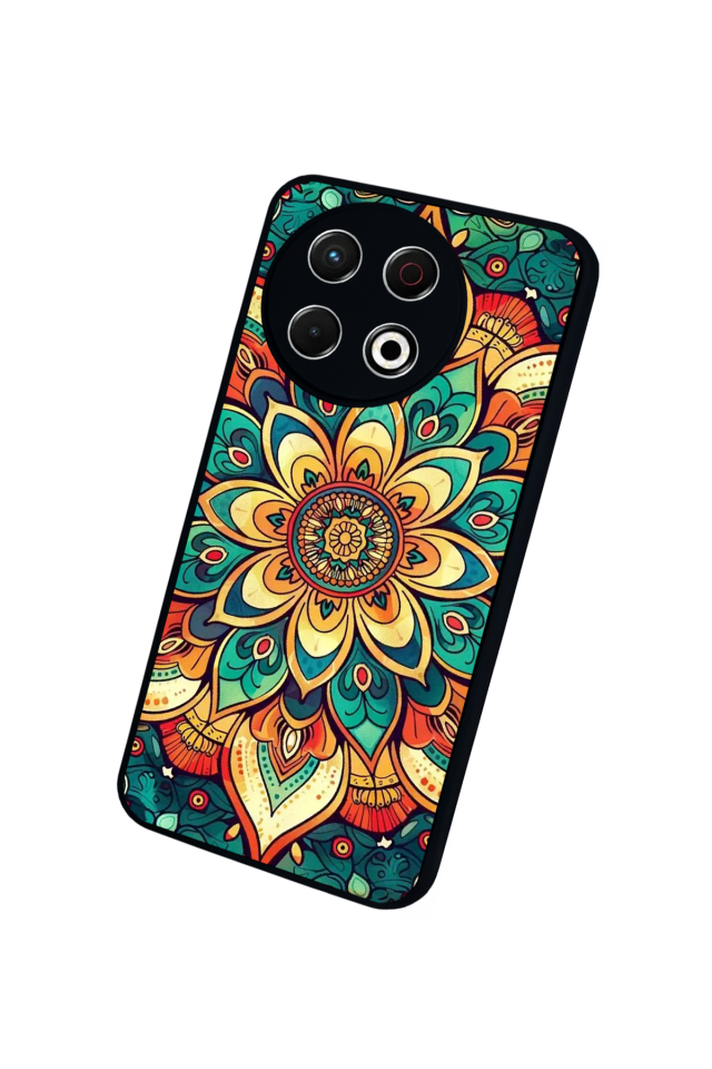 Tecno Spark 30 Pro Uyumlu Mandala Tasarımlı Glossy Premium Kılıf