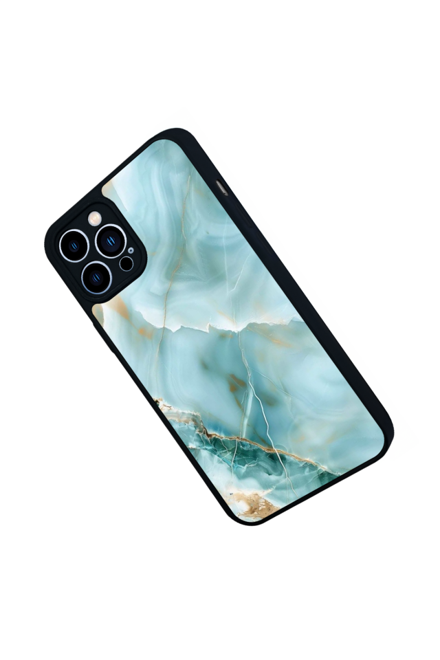 iPhone 13 Pro Max Uyumlu Mermer Marble Tasarımlı Glossy Premium Kılıf
