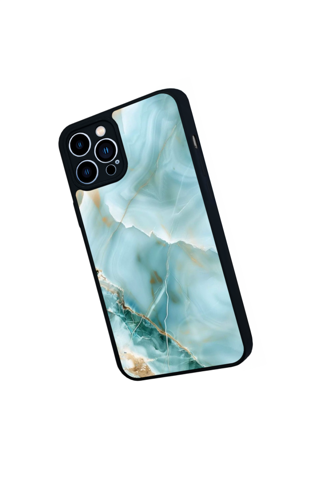 iPhone 13 Pro Max Uyumlu Mermer Marble Tasarımlı Glossy Premium Kılıf
