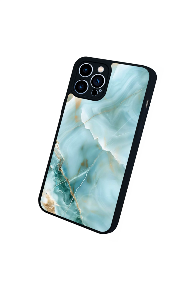 iPhone 13 Pro Max Uyumlu Mermer Marble Tasarımlı Glossy Premium Kılıf
