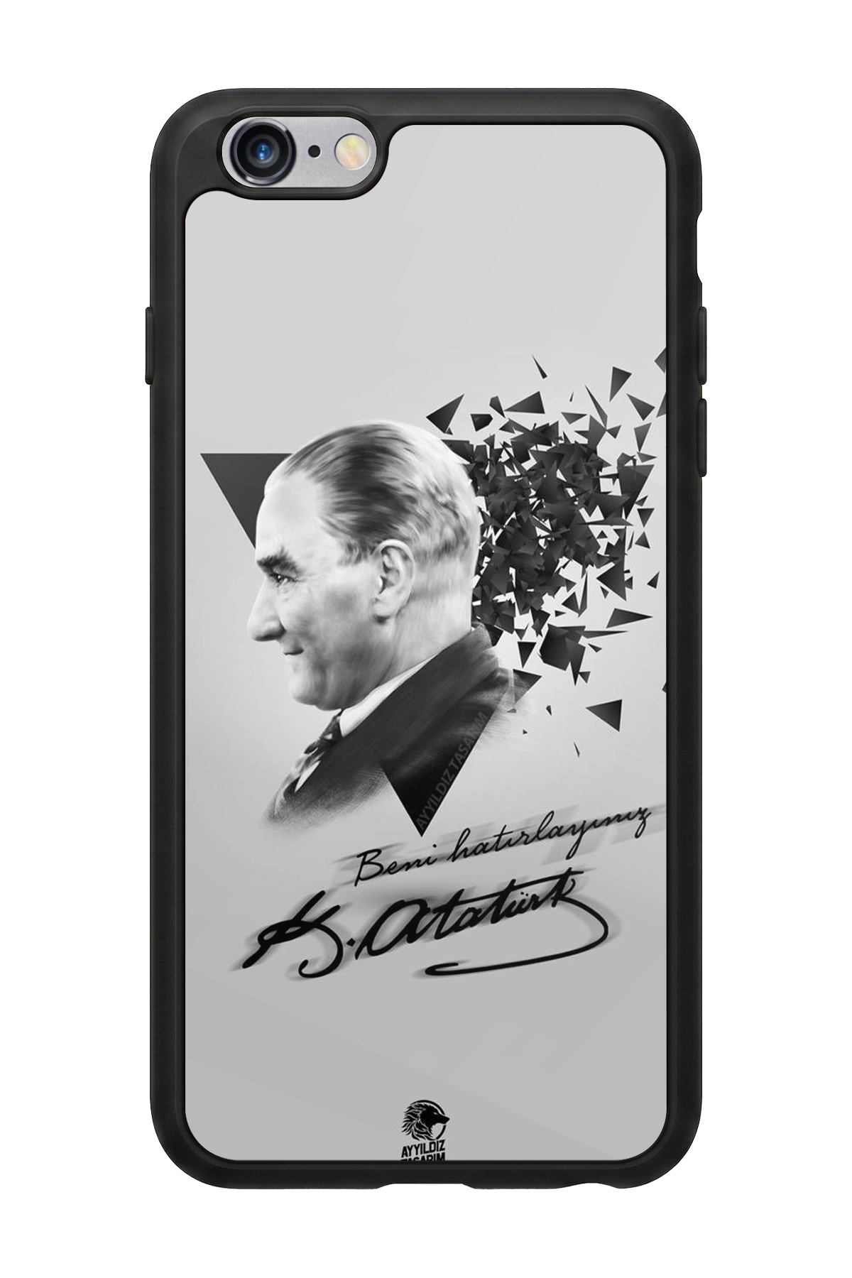 iPhone 6 Plus Uyumlu Mustafa Kemal Ataturk Tasarımlı Glossy Premium Kılıf