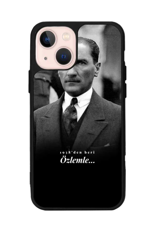 iPhone 13 Mini Uyumlu Mustafa Kemal Ataturk Tasarımlı Glossy Premium Kılıf