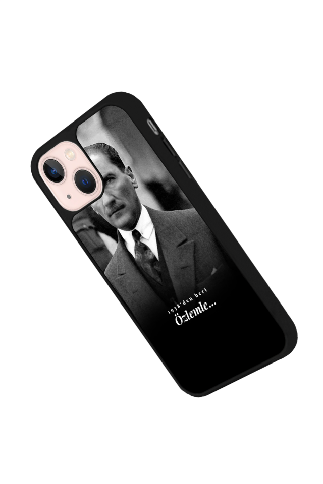 iPhone 13 Mini Uyumlu Mustafa Kemal Ataturk Tasarımlı Glossy Premium Kılıf