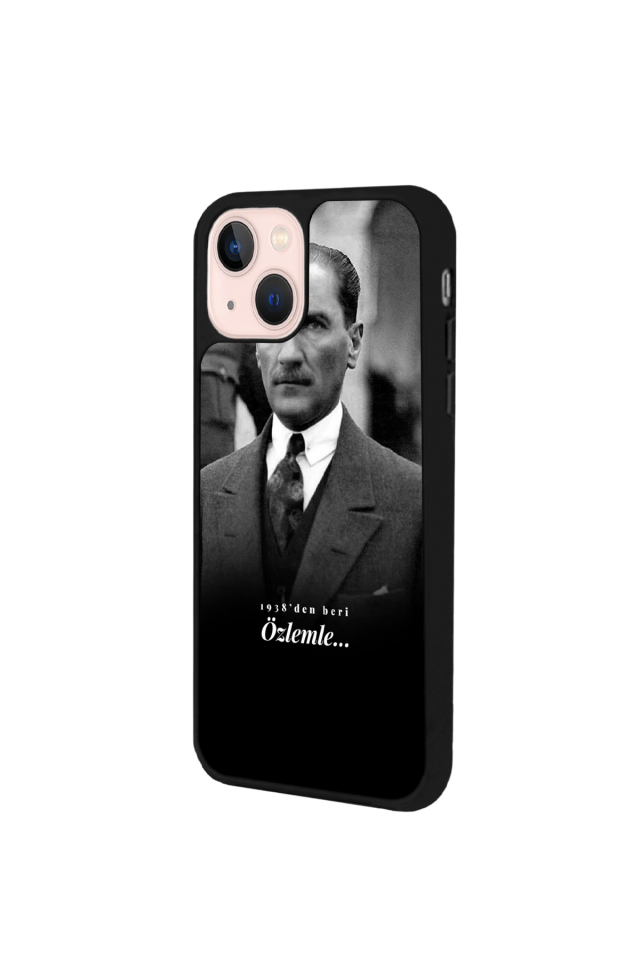 iPhone 13 Mini Uyumlu Mustafa Kemal Ataturk Tasarımlı Glossy Premium Kılıf