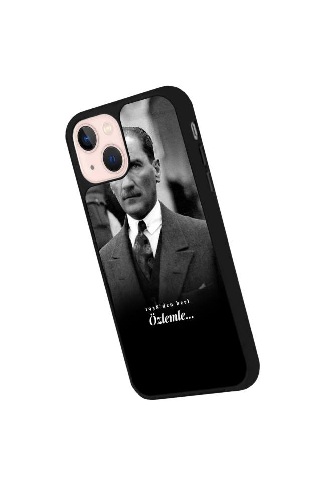 iPhone 13 Mini Uyumlu Mustafa Kemal Ataturk Tasarımlı Glossy Premium Kılıf